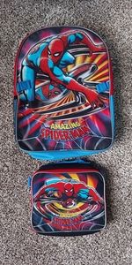Spiderman backpack with lunch box